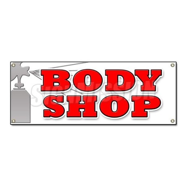 Signmission BODY SHOP BANNER SIGN car auto body shop signs repair work dents accident B-Body Shop - main